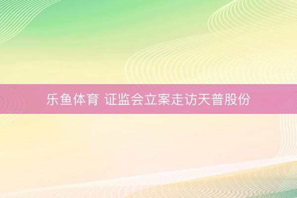 乐鱼体育 证监会立案走访天普股份